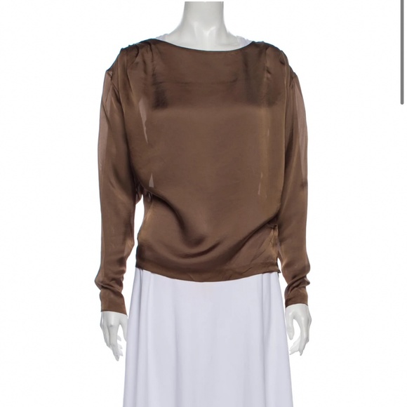 Tia cibani bateau neckline long sleeve blouse - Picture 1 of 5